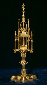 पार के टुकड़े के साथ सहायक मठ, ऑग्सबर्ग, c.1490 (सोना और लकड़ी)