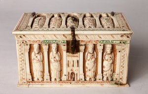 अवशेष कास्केट, कोलोन, जर्मनी, c.1150 (लकड़ी और हाथी दांत) द्वारा जर्मन स्कूल