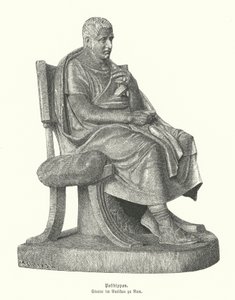 प्राचीन यूनानी हास्य कवि पोसिडिपस (उत्कीर्णन) की एक प्रतिमा की रोमन प्रति द्वारा जर्मन स्कूल