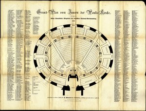 सेंट पॉल चर्च नेशनल असेंबली, 1848 की सीटिंग प्लान द्वारा जर्मन स्कूल