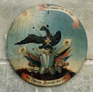 प्रिसियन ऑफिसर की शील्ड, 1764 (चित्रित लकड़ी)