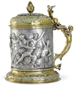 टैंकार्ड, शायद हैम्बर्ग, c.1660 (पार्सल गिल्ट सिल्वर) द्वारा जर्मन स्कूल