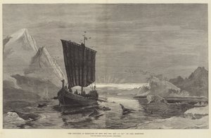 किंग एरिक द रेड द्वारा ग्रीनलैंड की खोज, ईस्वी सन् 983 (उत्कीर्णन) द्वारा जर्मन स्कूल