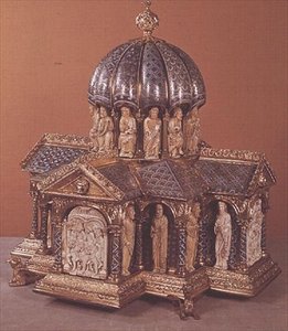 कोलोन से एल्टनबर्ग रिक्वेरी, c.1180 (हाथी दांत, तांबा और मीनाकारी) द्वारा जर्मन स्कूल