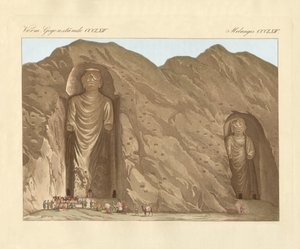 काबूल में विशाल खुदी हुई छवियां और गुफा-शहर बामीन (रंगीन उत्कीर्णन) द्वारा जर्मन स्कूल