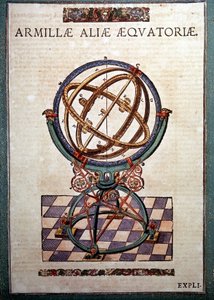 टाइको ब्राहे (1546 - 1601), वैंड्सबेक द्वारा "" एस्ट्रोनोमिया इंस्टिट्यूट मैकेनिशिया "" में भूमध्यरेखीय शस्त्रागार क्षेत्र द्वारा जर्मन स्कूल