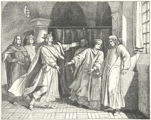 लुई IV और फ्रेडरिक द फेयर का मेल, जर्मन सिंहासन के प्रतिद्वंद्वी दावेदार द्वारा जर्मन स्कूल