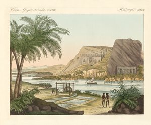 यपसंबुल का मंदिर (रंगीन उत्कीर्णन) द्वारा जर्मन स्कूल