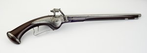 व्हील-लॉक होलस्टर पिस्तौल, c.1625-50 (स्टील, लोहा और अखरोट की लकड़ी) द्वारा जर्मन स्कूल