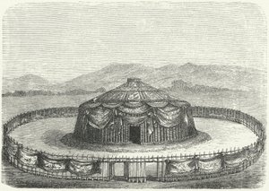 चंगेज खान का यर्ट (उत्कीर्णन) द्वारा जर्मन स्कूल