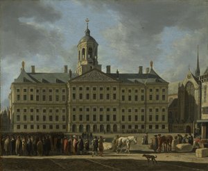 डैम स्क्वायर, एम्स्टर्डम, 1672 पर टाउन हॉल