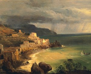 गियासिंटो गिगांटे (1806-1876), इटली द्वारा अमाल्फी तट और नेपल्स की खाड़ी पर तूफान