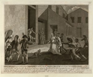 22 मई, 1794 को रोबेस्पियरे के अपार्टमेंट में सेसिल रेनॉल्ट की गिरफ्तारी, c. 1798. द्वारा जियाकोमो अलीप्रांडी