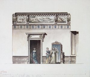 पावलोव्स्क पैलेस। ड्रेसिंग रूम के लिए डिज़ाइन, अंत 1790s