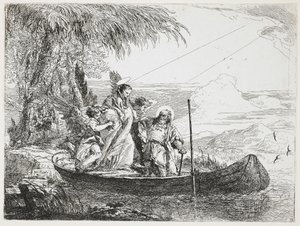 : द होली फ़ैमिली द फ़्लाइट फ़ॉर द फ्लाइट इन द मिस्र, 1750-1753 द्वारा जियोवानी डोमेनिको टाईपोलो