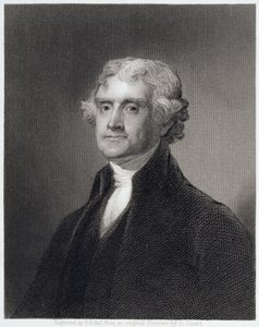 हेनरी ब्रायन हॉल द्वारा उत्कीर्ण थॉमस जेफरसन का चित्र (1808-84) द्वारा गिल्बर्ट स्टुअर्ट