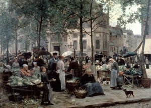 लेस हालेस, पेरिस 'सेंट्रल मार्केट', 1880 द्वारा गिल्बर्ट विक्टर गेब्रियल