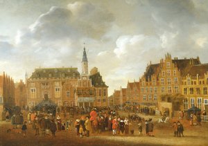 1648 में हार्लेम की टाउन हॉल की बालकनी से मुंस्टर की शांति संधि की घोषणा द्वारा गिलिस रॉम्बआउट्स