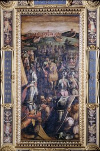 1565 (पैनल) सलोन डी सिनेक्वेनेटो की छत से कैसोल का कब्जा द्वारा जियोर्जियो वासरी