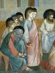 पैरों की धुलाई, जीवन से विस्तार और मसीह का जुनून, Giotto . द्वारा द्वारा गियोटो (c.1266 1337)