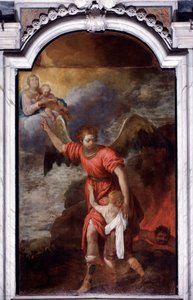Giovanni Andrea de 'Ferrari (ca. 1598-1669), सांता मार्गेरिटा लिगुर, चर्च ऑफ़ सांता मार्गेरिटा इटली द्वारा अभिभावक देवदूत पेंटिंग
