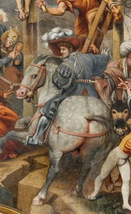 काउंटरफैकाटा, आईएल पोरडेनोन, क्रूसीफिक्सन 1520-21, विवरण द्वारा जियोवन्नी एंटोनियो पोर्डेनोन