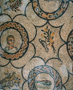 Aquileia, Udine . के प्रारंभिक ईसाई बेसिलिका के फर्श का विवरण द्वारा जियोवानी एंटोनियो दा पेसारो