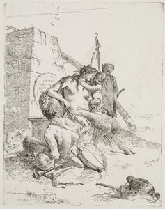 ओबेलिस्क, वेनिस के साथ व्यंग्य परिवार, c.1765 (नक़्क़ाशी) द्वारा जियोवन्ती बतिस्ता टाईपोलो