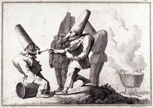 Pulcinella (इतालवी Polichinelle) का समूह। Giovanni Battista (Giaambattista) Tiepolo (1696-1770) द्वारा पेन से ड्राइंग और पेंसिल मार्क पर वॉश। द्वारा जियोवन्ती बतिस्ता टाईपोलो