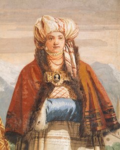 गिआम्बतिस्ता टाईपोलो (1696-1770) द्वारा विंटर वॉक, फ्रेस्को, डिटेल, द गॉथिक रूम, विला वाल्मराना ऐ नानी, विसेंज़ा, इटली के अतिथि क्वार्टर द्वारा जियोवन्ती बतिस्ता टाईपोलो