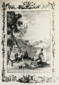 जेरूसलम डिलीवर, कैंटो XII, जिओवन्नी बतिस्ता पियाजेट्टा (1683-1754) द्वारा चित्रण Torquato Tasso (1544-1595) द्वारा कविता के लिए, संस्करण 1745, इटली में वेनिस में प्रकाशित