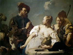 वेल में रेबेका, सी। 1740।