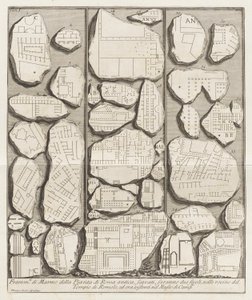 प्राचीन रोम की योजना के संगमरमर के टुकड़े द्वारा Giovanni-Battista Piranesi