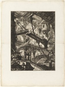 ड्रॉब्रिज, प्लेट 7, काल्पनिक जेल से द्वारा Giovanni-Battista Piranesi