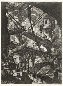 ड्रॉब्रिज, कारसेरी डी#39;इन्वेनज़ियोन श्रृंखला से प्लेट VII द्वारा Giovanni-Battista Piranesi