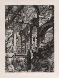 शेर बेस-रिलीफ, प्लेट 5 कारसेरी डी से द्वारा Giovanni-Battista Piranesi