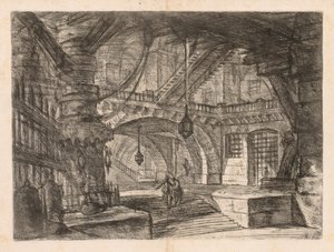 द जेल: ए वाइड हॉल विथ लैंटर्न, 1745-1750। द्वारा जियोवन्नी बतिस्ता पिरनेसी