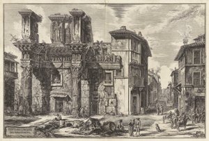 रोम के दृश्यों से नर्व के फोरम के अवशेषों का दृश्य द्वारा Giovanni-Battista Piranesi