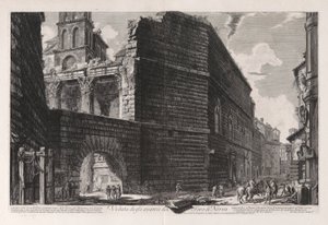रोम के दृश्यों से नर्व फोरम के अवशेषों का दृश्य द्वारा Giovanni-Battista Piranesi