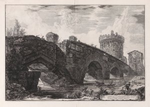 लुगानो ब्रिज का दृश्य द्वारा Giovanni-Battista Piranesi