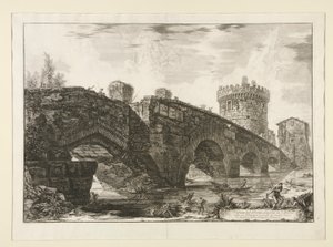 लुगानो ब्रिज का दृश्य द्वारा Giovanni-Battista Piranesi