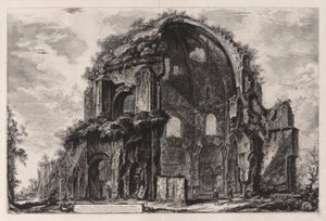 मिनर्वा मेडिका के अष्टकोणीय मंदिर का दृश्य (जिसे अब हॉर्टी लिसिनियानी या लिसिनियस के उद्यान में एक निम्फियम माना जाता है), वेदुते दी रोमा (रोम के दृश्य) से द्वारा Giovanni-Battista Piranesi