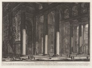 रोम के दृश्यों से, पैंथियन के प्रोनाओस का आंतरिक दृश्य द्वारा Giovanni-Battista Piranesi