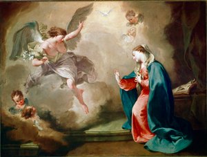 Giambattista (Giovan Battista) (Giovanni Battista) Pittoni (1687-1767) द्वारा द एनाउंसमेंट पेंटिंग द्वारा जियोवन्ती बतिस्ता पिटोनी