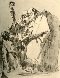 ए बिशप, दो अन्य पुजारी और एक अनुष्ठान अनुष्ठान के साथ, c1740s, 1928 द्वारा जियोवन्ती बतिस्ता टाईपोलो