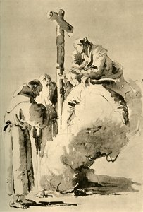 दो पवित्र भिक्षुओं के साथ मैडोना, 18 वीं शताब्दी के मध्य, 1928 द्वारा जियोवन्ती बतिस्ता टाईपोलो