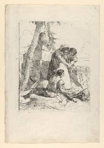 जादूगर, शेर्ज़ी से दो युवकों के जलते हुए सिर की ओर इशारा करते हुए, सीए। 1743-50। द्वारा जियोवन्ती बतिस्ता टाईपोलो