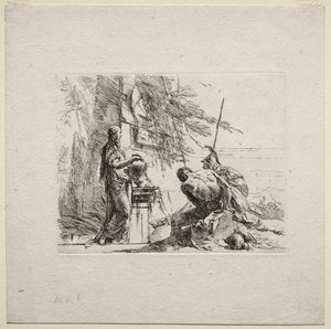 विभिन्न Caprices: महिला एक फूलदान, 1785 पर हाथों के साथ खड़ी। द्वारा जियोवन्ती बतिस्ता टाईपोलो
