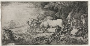 नूह और जानवर सन्दूक में प्रवेश करते हैं, 1650-1655। द्वारा जियोवन्नी बेनेडेटो कैस्टिग्लियोन