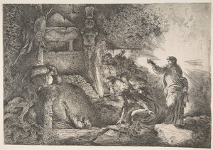 लाजर का उत्थान, 1645-1650। द्वारा जियोवन्नी बेनेडेटो कैस्टिग्लियोन